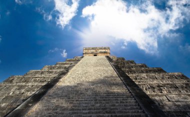 Chichen Itza 'daki Maya Piramidi Yucatan, Meksika 