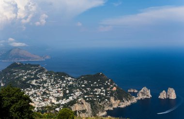 Monte Solaro 'dan Capri Adası panoraması, Anacapri, 10 Haziran 2015, Anacapri, Capri, İtalya
