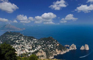 Monte Solaro 'dan Capri Adası panoraması, Anacapri, 10 Haziran 2015, Anacapri, Capri, İtalya