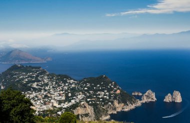 Monte Solaro 'dan Capri Adası panoraması, Anacapri, 10 Haziran 2015, Anacapri, Capri, İtalya