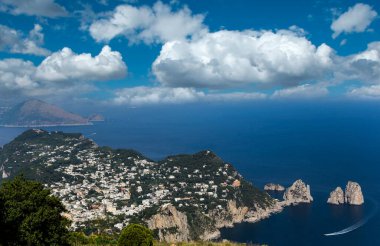 Monte Solaro 'dan Capri Adası panoraması, Anacapri, 10 Haziran 2015, Anacapri, Capri, İtalya