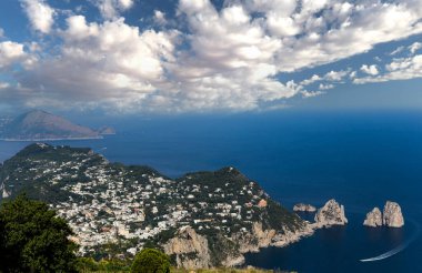 Monte Solaro 'dan Capri Adası panoraması, Anacapri, 10 Haziran 2015, Anacapri, Capri, İtalya