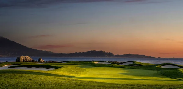 Coastline Golf Course Greens Bunkers California Usa — Stock Photo, Image