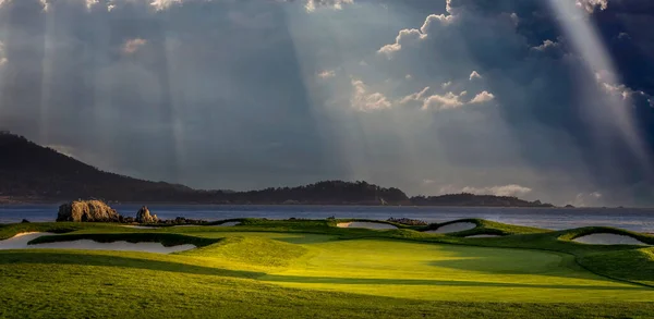 Campo Golf Costero Greens Bunkers California —  Fotos de Stock