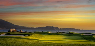 Pebble Beach golf sahası, 17. Delik, Monterey, California, ABD