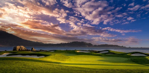 Une Vue Sur Parcours Golf Pebble Beach Trou Monterey Californie — Photo