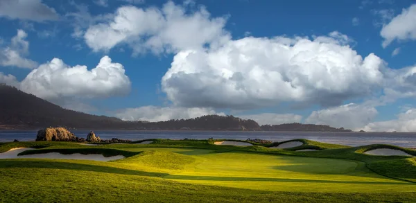 Widok Pole Golfowe Pebble Beach Hole Monterey Kalifornia Usa — Zdjęcie stockowe