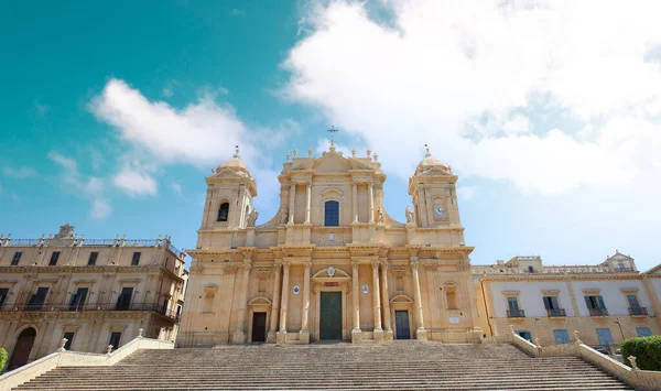 Noto Sicily Italy Hazi Ran 2018 Bazilika Duomo Kilisesinin Dış — Stok fotoğraf