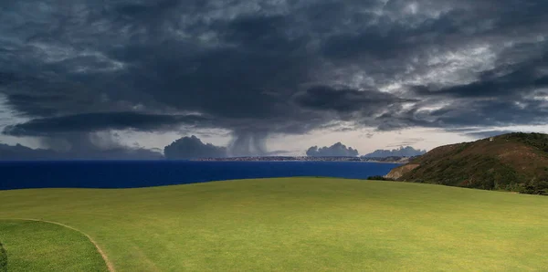 Pleneuf Val Andre Golfbana Bretagne Frankrike Bakgrunden Kanalhavet Och Udden — Stockfoto