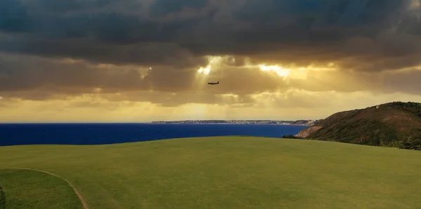 Pleneuf Val Andre Golfbana Bretagne Frankrike Bakgrunden Kanalhavet Och Udden — Stockfoto