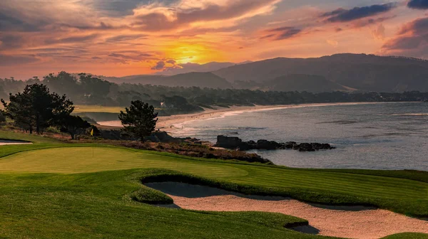 Vista Sul Campo Golf Pebble Beach Hole Monterey California Usa — Foto Stock