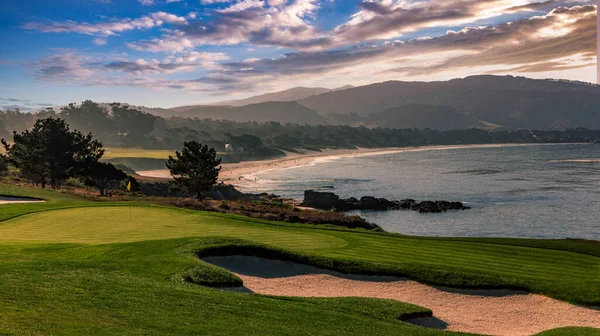 Kilátás Pebble Beach Golfpálya Hole Monterey California Usa — Stock Fotó