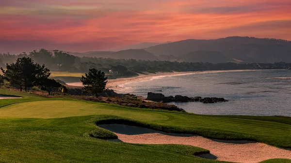 Zicht Pebble Beach Golfbaan Hole Monterey California Verenigde Staten — Stockfoto