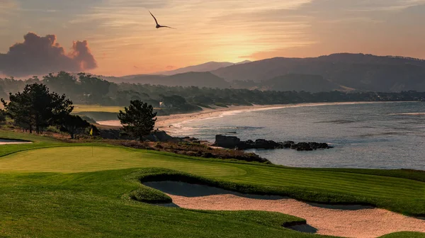 View Pebble Beach Golf Course Hole Monterey California Usa — Foto de Stock