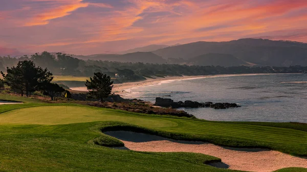 View Pebble Beach Golf Course Hole Monterey California Usa — Foto de Stock