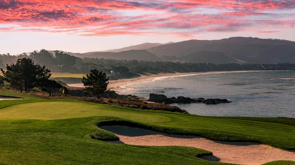 Kilátás Pebble Beach Golfpálya Hole Monterey California Usa — Stock Fotó
