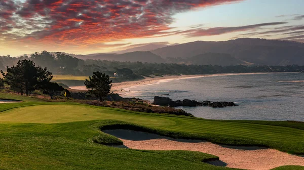 View Pebble Beach Golf Course Hole Monterey California Usa —  Fotos de Stock