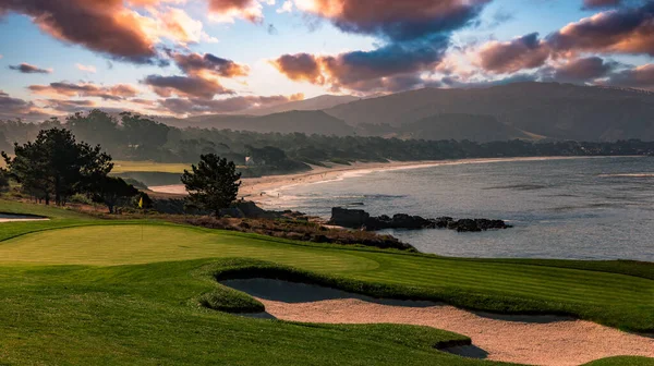 Une Vue Sur Parcours Golf Pebble Beach Trou Monterey Californie — Photo