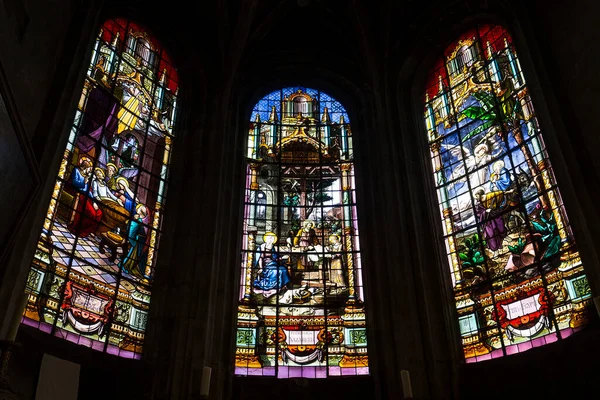 Compiegne Frankreich Juli 2016 Glasmalerei Und Details Der Kirche Saint — Stockfoto