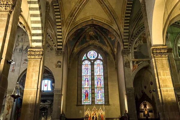 Florença Itália Outubro 2015 Interiores Detalhes Arquitetônicos Igreja Santa Trinita — Fotografia de Stock