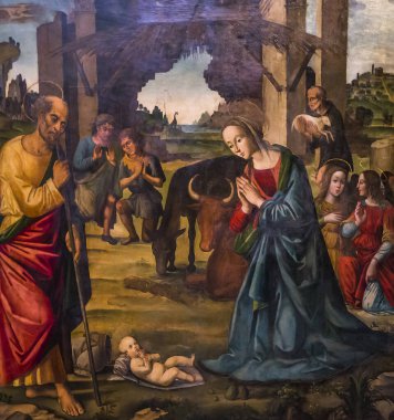 FLORENCE, ITALY, ECTOBER 27, 2015: Santo Spirito Kilisesi 'nin iç ve mimari detayları, Ekim 27, 2015, Floransa, İtalya