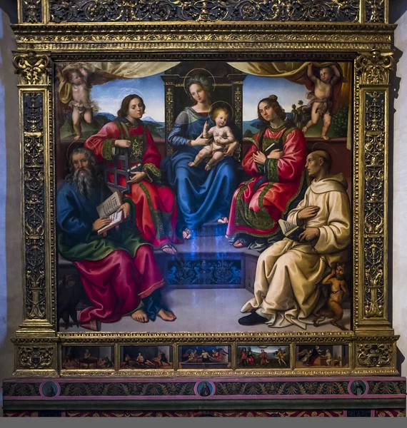 Florencia Italia Octubre 2015 Interiores Detalles Arquitectónicos Iglesia Santo Spirito — Foto de Stock