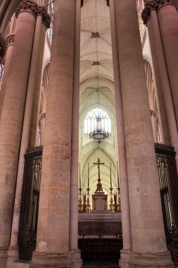 Le Mans şehrinin katedralinin mimari detayları, Fransa