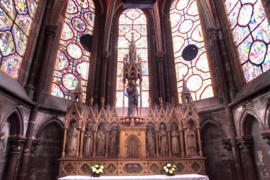 Le Mans şehrinin katedralinin mimari detayları, Fransa