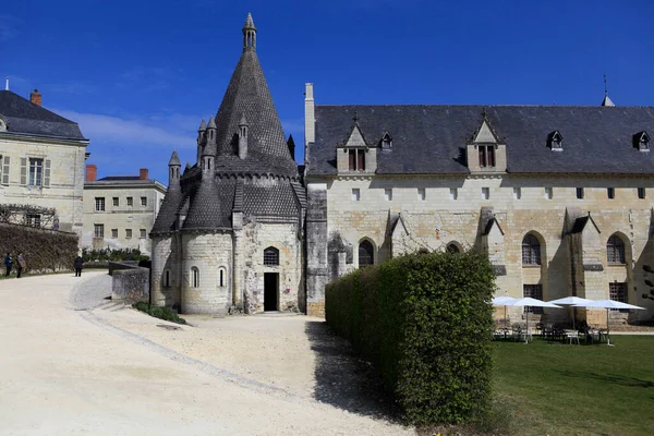 Fontevraud Francia Aprile 2012 Dettagli Architettonici Dell Abbazia Fontevraud Costruita — Foto Stock