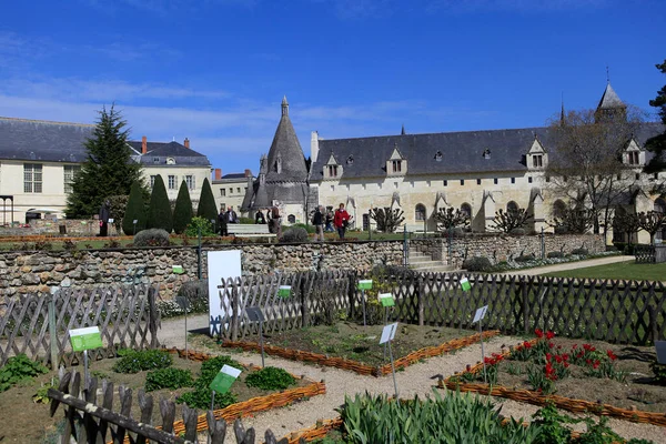 Fontevraud Francja Kwiecień 2012 Szczegóły Architektoniczne Opactwa Fontevraud Zbudowanego Latach — Zdjęcie stockowe