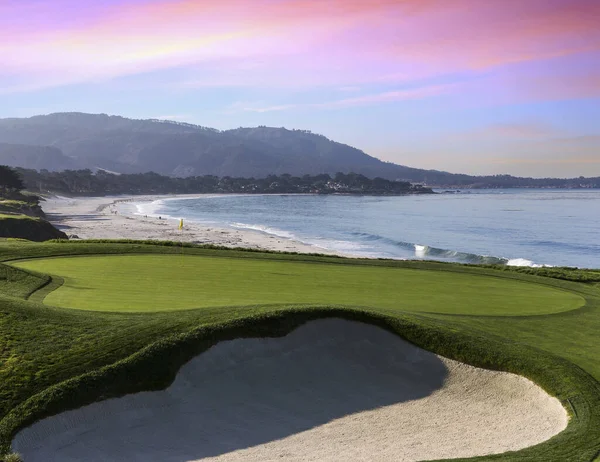 Pohled Golfové Hřiště Pebble Beach Monterey Kalifornie Usa — Stock fotografie