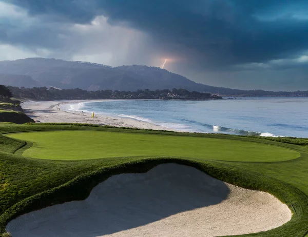 Une Vue Sur Parcours Golf Pebble Beach Monterey Californie États — Photo