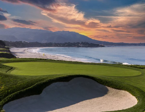 Une Vue Sur Parcours Golf Pebble Beach Monterey Californie États — Photo