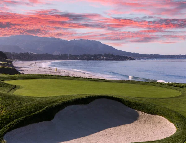 Pohled Golfové Hřiště Pebble Beach Monterey Kalifornie Usa — Stock fotografie