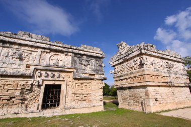 CHICHEN ITZA, YUCATAN, MEXICO, 15 Aralık 2011: Maya tapınakları Chichen Itza, Yucatan, Meksika