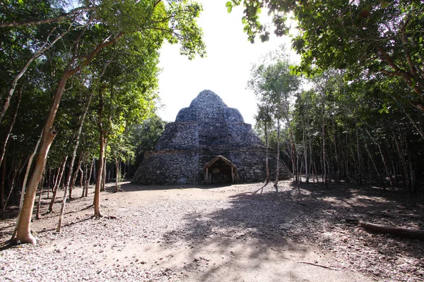 Coba Yucatan Mexico December 2011 Piramis Templom Koba Műemlék Romok — Stock Fotó