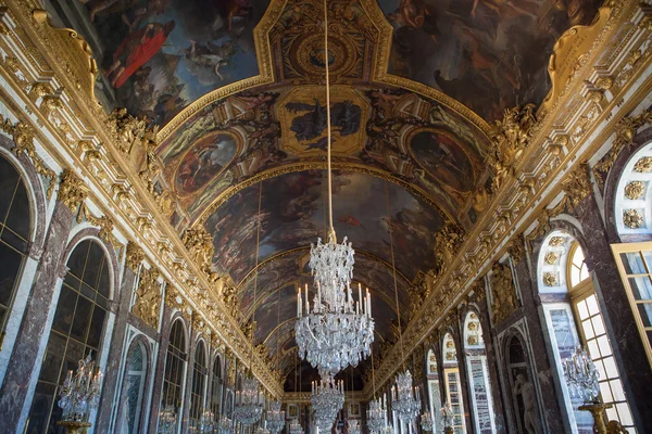 Galerie des glaces, chjalá teau de Versailles, Francia —  Fotos de Stock