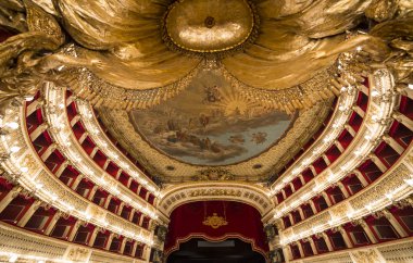 İç Teatro San Carlo, Napoli opera, İtalya