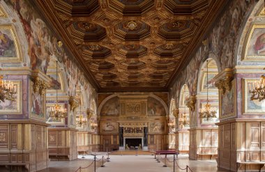 interiors and details of castle of Fontainebleau, France clipart