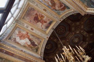 iç mekanlar ve kale Fontainebleau, Fransa'nın ayrıntılarını