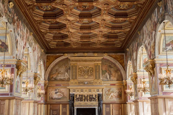 Interni e dettagli del castello di Fontainebleau, Francia — Foto Stock