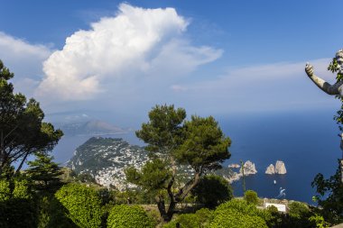 Anacapri'da Monte Solaro Capri Adası Panoraması
