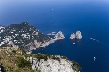 Anacapri'da Monte Solaro Capri Adası Panoraması