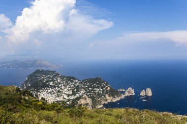 Anacapri'da Monte Solaro Capri Adası Panoraması