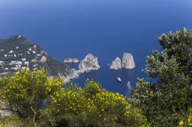 Anacapri'da Monte Solaro Capri Adası Panoraması