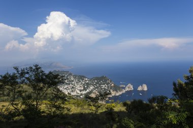 Anacapri'da Monte Solaro Capri Adası Panoraması