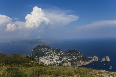 Anacapri'da Monte Solaro Capri Adası Panoraması