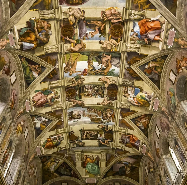 Interiores e detalhes da Capela Sistina, Cidade do Vaticano — Fotografia de Stock