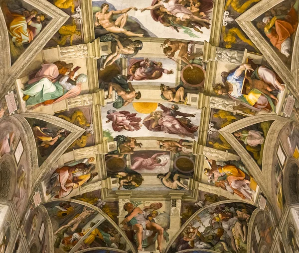 Innenräume und Details der sistine Kapelle, vatikanische Stadt — Stockfoto