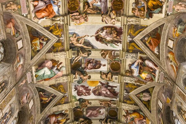 interiors and details of the Sistine Chapel, Vatican city